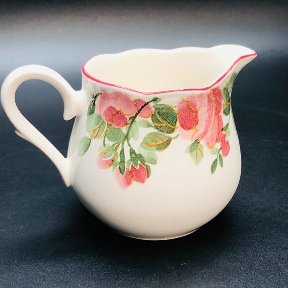 90s Nikko Tableware PRECIOUS Creamer Rose Bud Vintage Japan Floral Ironstone - Picture 2 of 10